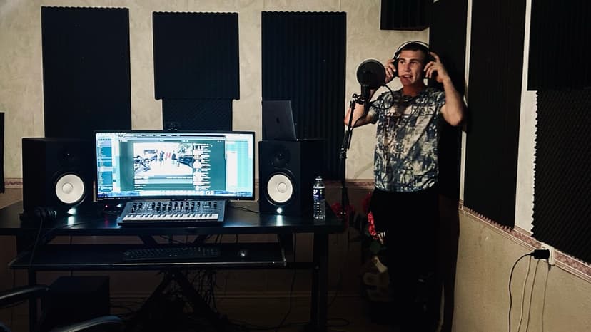 Rapper in Kedainiai studio